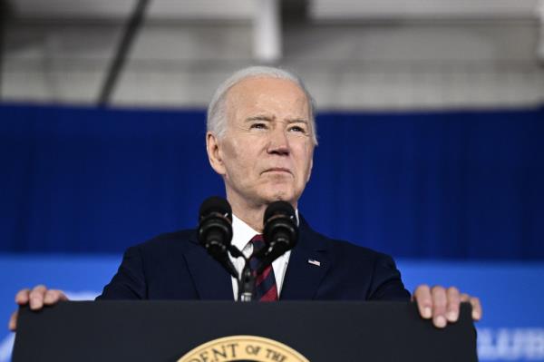 Biden speaks during a campaign event in Milwaukee, Wisconsin, on March 13, 2024