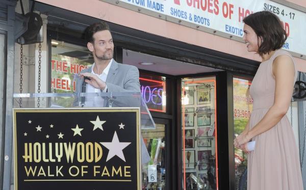 Shane West speaks at Mandy Moore's star ceremony on The Hollywood Walk of Fame on March 25, 2019.