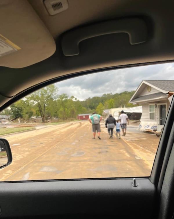 This image shows the aftermath of the devastating mudslide that ripped through this community.