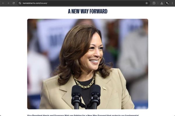 The Harris campaign updat<em></em>ed their issues page on Sunday after over a mo<em></em>nth of not havin<em></em>g one.