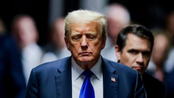 Trump after the guilty verdict was read at Manhattan criminal court on May 30. Photographer: Justin Lane/EPA/Bloomberg