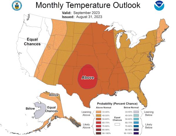 September temperature outlook