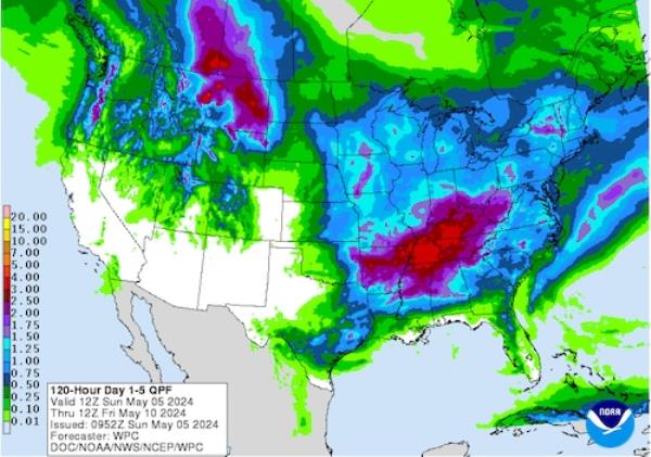 5-day rainfall outlook