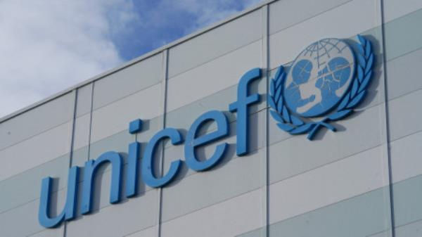 A view shows signage on the exterior of UNICEF's humanitarian warehouse in Copenhagen, Denmark, November 15, 2023. REUTERS/ Tom Little/File Photo