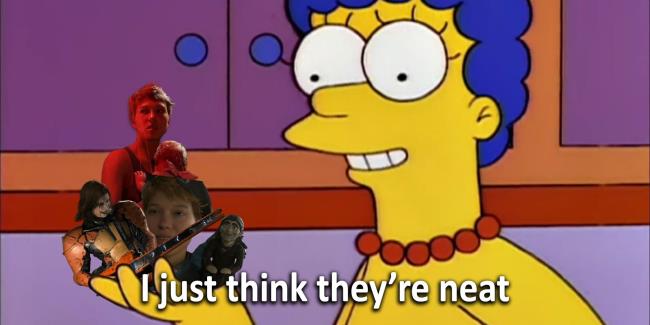 The Marge Simpson 'I just think theyre neat' meme with Death Stranding 2 characters