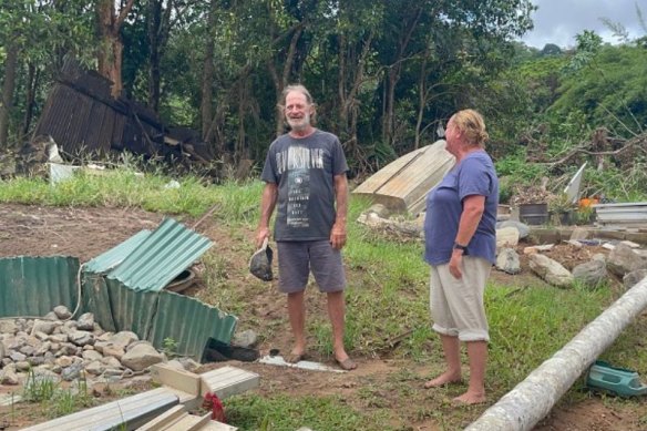 Degarra residents Billy Dunn, with Michelle Dunn, says “the destruction is next level”.